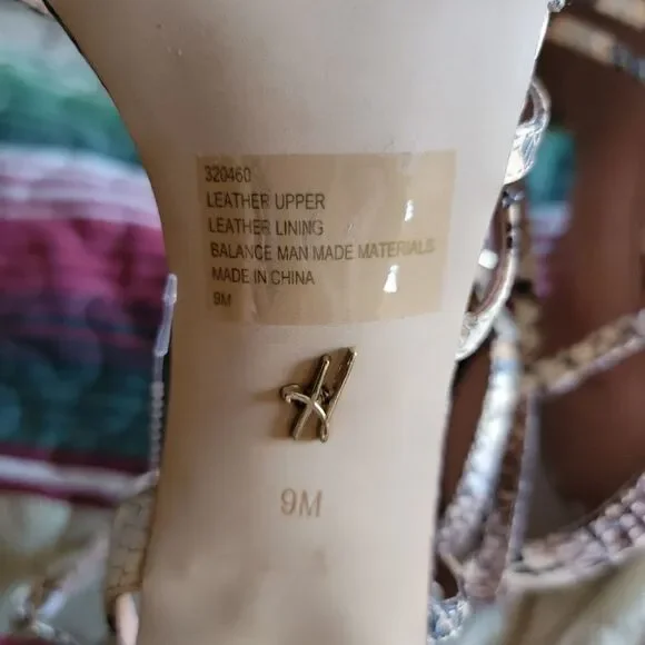 Hal Rubenstein all leather snake print strappy heels (9) - Picture 5 of 12